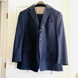 Hart Schaffner Marx Dark Blue Pinstripe Suit
